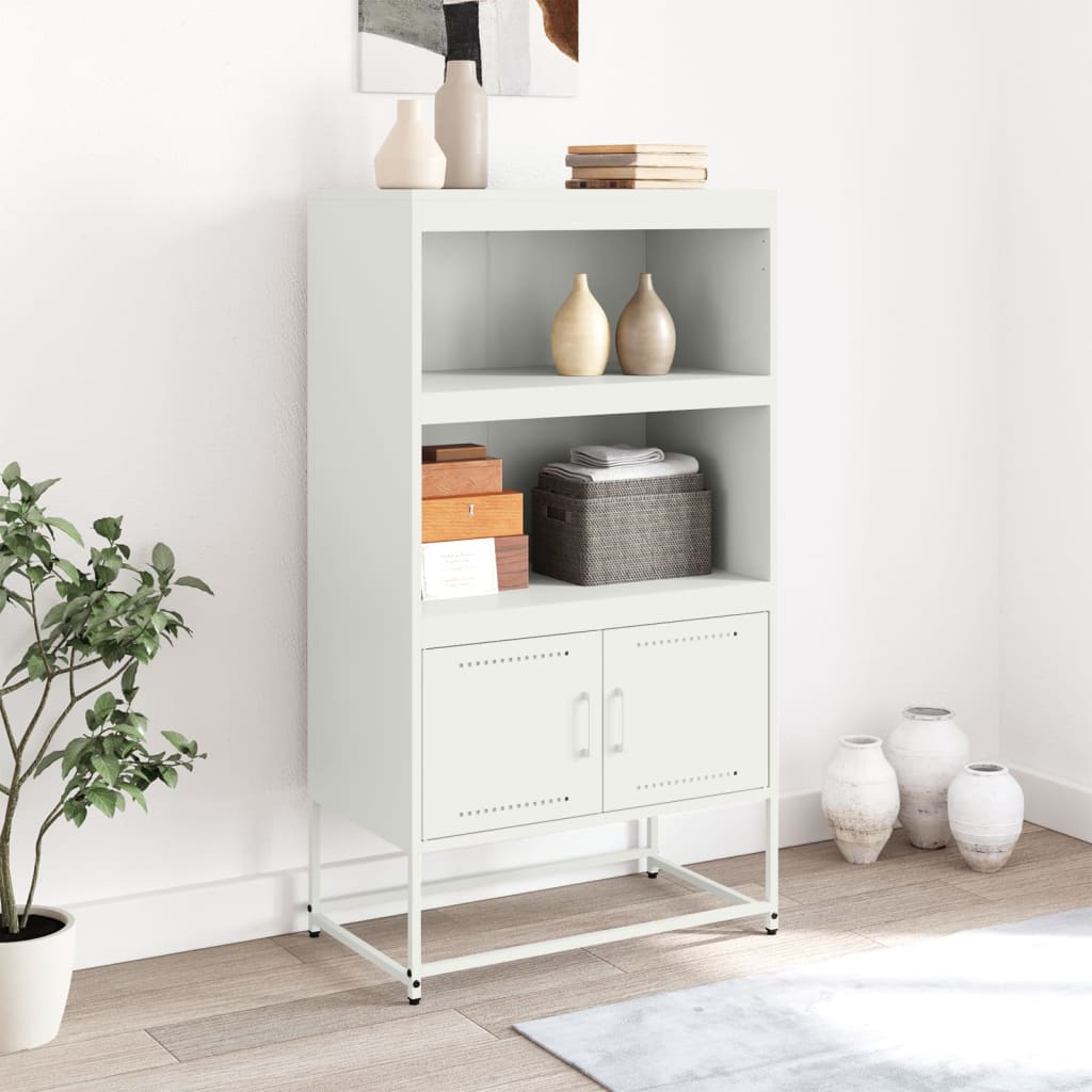 vidaXL Hoge kast 68,5x38,5x123,5 cm staal wit afbeelding