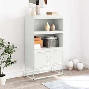 Skříň highboard bílá 68,5 x 38,5 x 123,5 cm ocel - obrázek 3