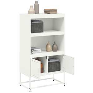 Skříň highboard bílá 68,5 x 38,5 x 123,5 cm ocel - obrázek 5