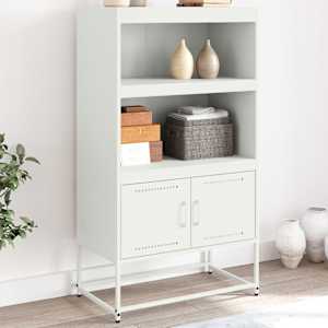 Skříň highboard bílá 68,5 x 38,5 x 123,5 cm ocel - obrázek 1