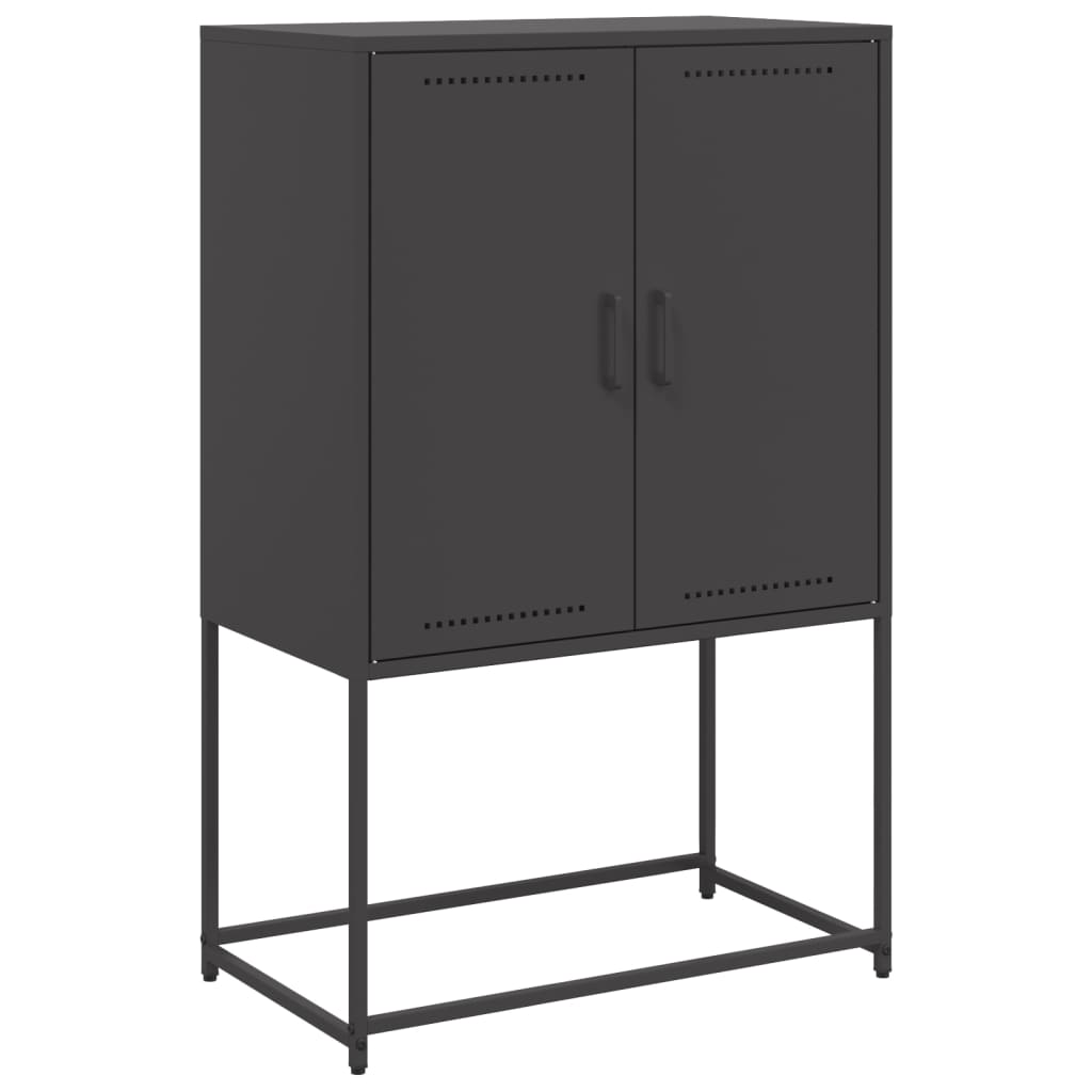 vidaXL Skříň highboard černá 68,5 x 38,5 x 107 cm ocel