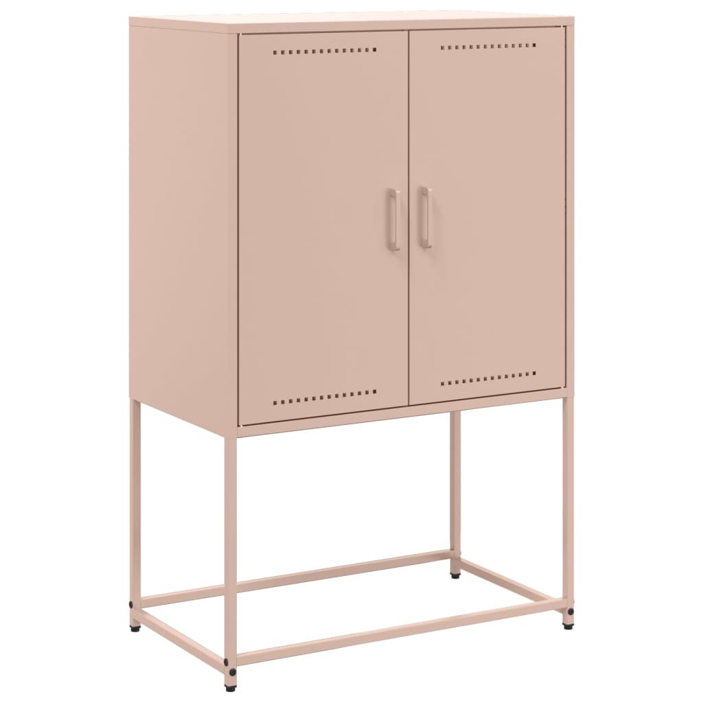 vidaXL Skříň highboard růžová 68,5 x 38,5 x 107 cm ocel