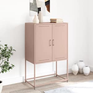 Skříň highboard růžová 68,5 x 38,5 x 107 cm ocel - obrázek 3