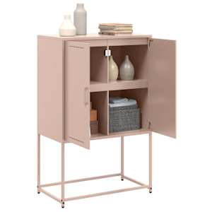 Skříň highboard růžová 68,5 x 38,5 x 107 cm ocel - obrázek 5