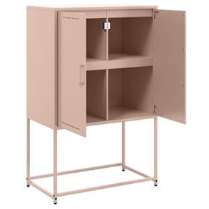 Skříň highboard růžová 68,5 x 38,5 x 107 cm ocel - obrázek 9