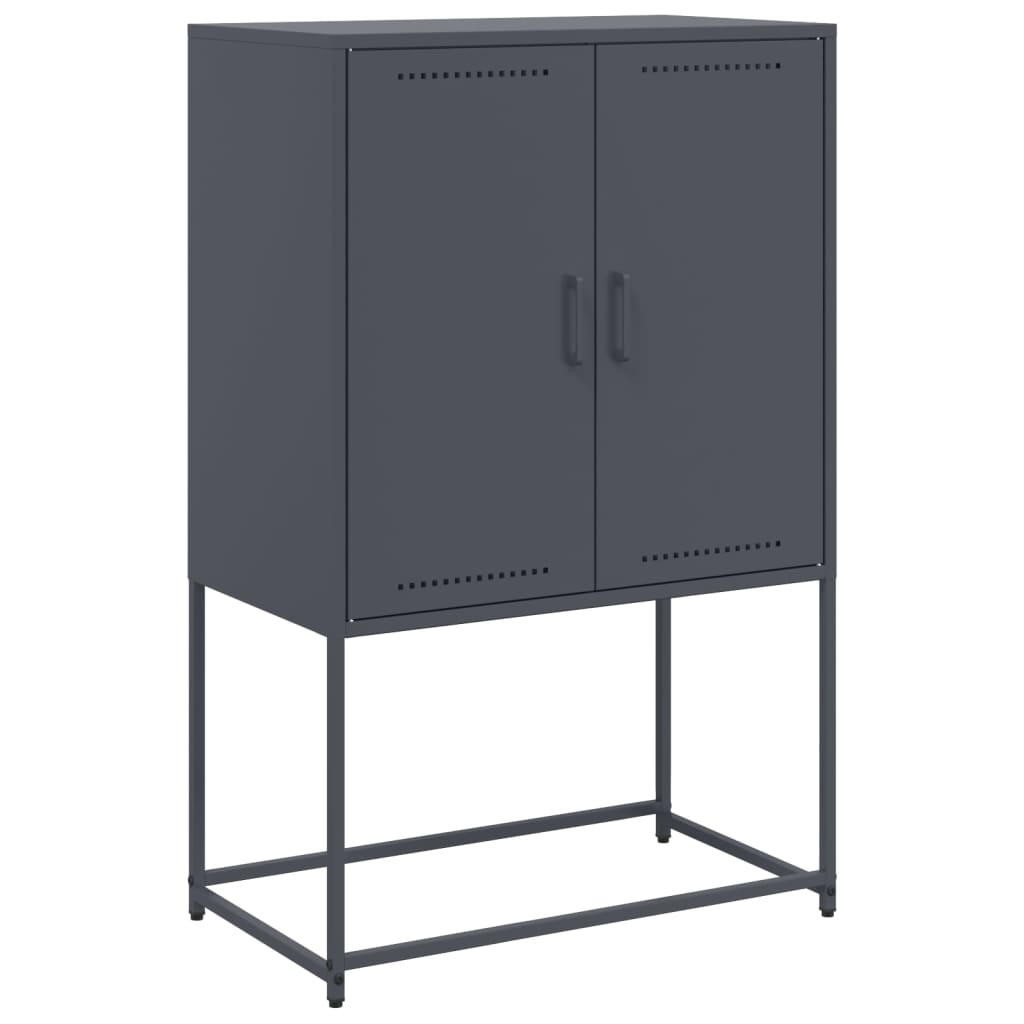 vidaXL Skříň highboard antracitová 68,5 x 38,5 x 107 cm ocel