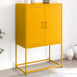 Visoka omara gorčično rumena 68,5x38,5x107 cm jeklo