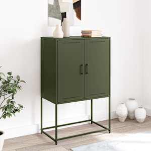 vidaXL Buffet haut vert olive 68,5x38,5x107 cm acier