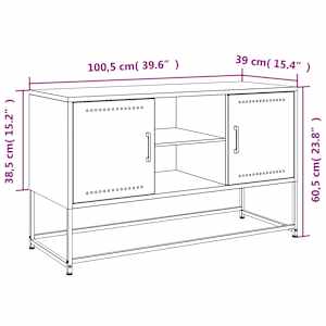 TV skříňka černá 100,5 x 39 x 60,5 cm ocel - obrázek 12