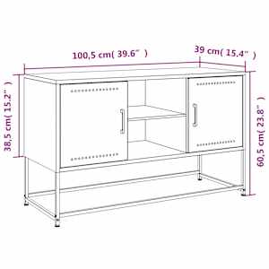 TV skříňka antracitová 100,5 x 39 x 60,5 cm ocel - obrázek 12