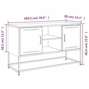 TV skříňka hořčicově žlutá 100,5 x 39 x 60,5 cm ocel - obrázek 12
