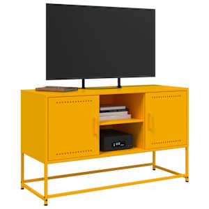 TV skříňka hořčicově žlutá 100,5 x 39 x 60,5 cm ocel - obrázek 4