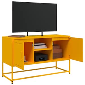 TV skříňka hořčicově žlutá 100,5 x 39 x 60,5 cm ocel - obrázek 5