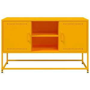 TV skříňka hořčicově žlutá 100,5 x 39 x 60,5 cm ocel - obrázek 6
