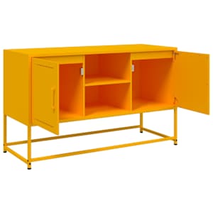 TV skříňka hořčicově žlutá 100,5 x 39 x 60,5 cm ocel - obrázek 9