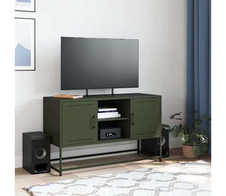 vidaXL TV Cabinet Olive Green 100.5x39x60.5 cm Steel
