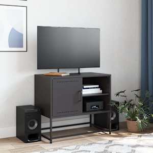 TV skříňka černá 68 x 39 x 60,5 cm ocel - obrázek 3