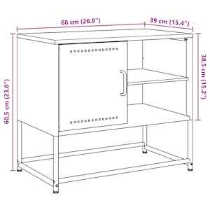 TV skříňka černá 68 x 39 x 60,5 cm ocel - obrázek 13