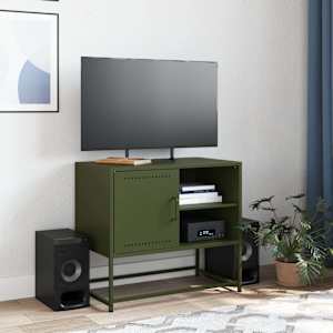 TV skříňka olivově zelená 68 x 39 x 60,5 cm ocel - obrázek 3