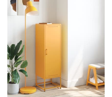 vidaXL Kaappi sinapinkeltainen 36x39x123 cm ter&auml;s