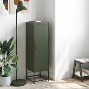 Skříň highboard olivově zelená 36 x 39 x 123 cm ocel - obrázek 3