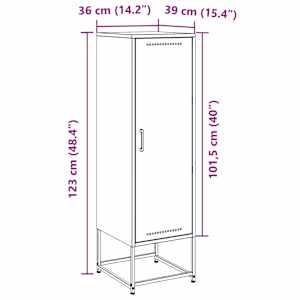 Skříň highboard olivově zelená 36 x 39 x 123 cm ocel - obrázek 13