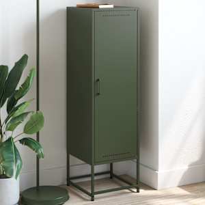 Skříň highboard olivově zelená 36 x 39 x 123 cm ocel - obrázek 1