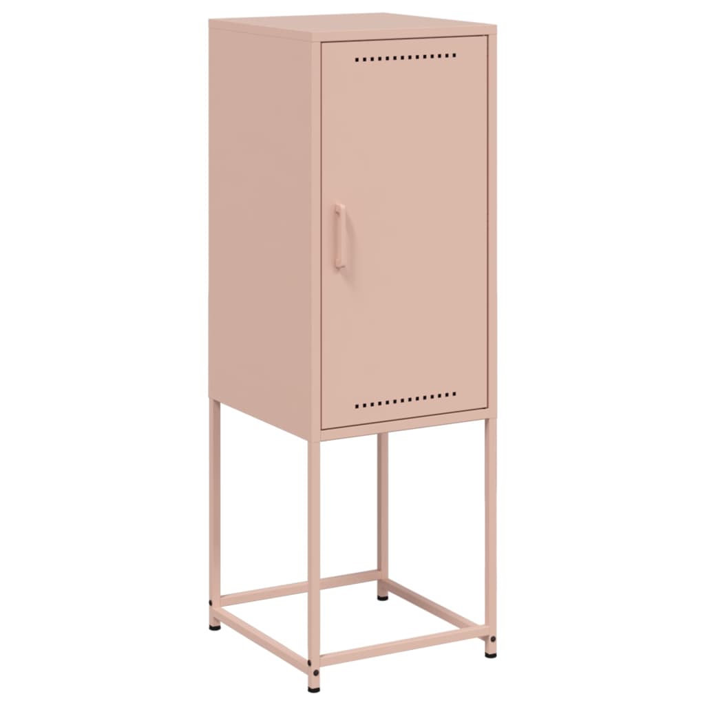 vidaXL Skříň highboard růžová 36 x 39 x 107 cm ocel