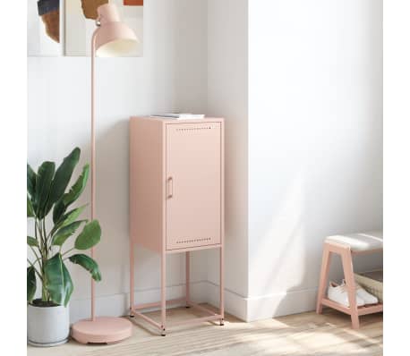 vidaXL Hoge kast 36x39x107 cm staal roze