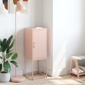 vidaXL Hoge kast 36x39x107 cm staal roze