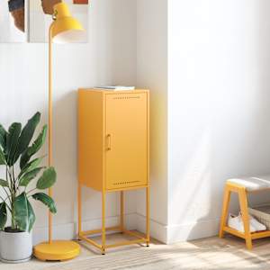 Skříň highboard hořčicově žlutá 36 x 39 x 107 cm ocel - obrázek 3