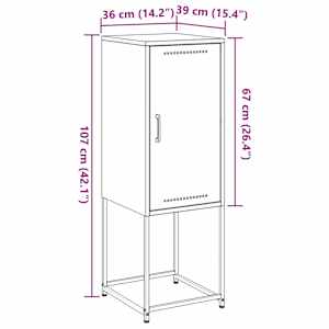 Skříň highboard hořčicově žlutá 36 x 39 x 107 cm ocel - obrázek 13