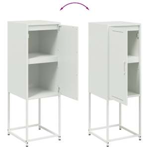 Skříň highboard bílá 36 x 39 x 107 cm ocel - obrázek 10