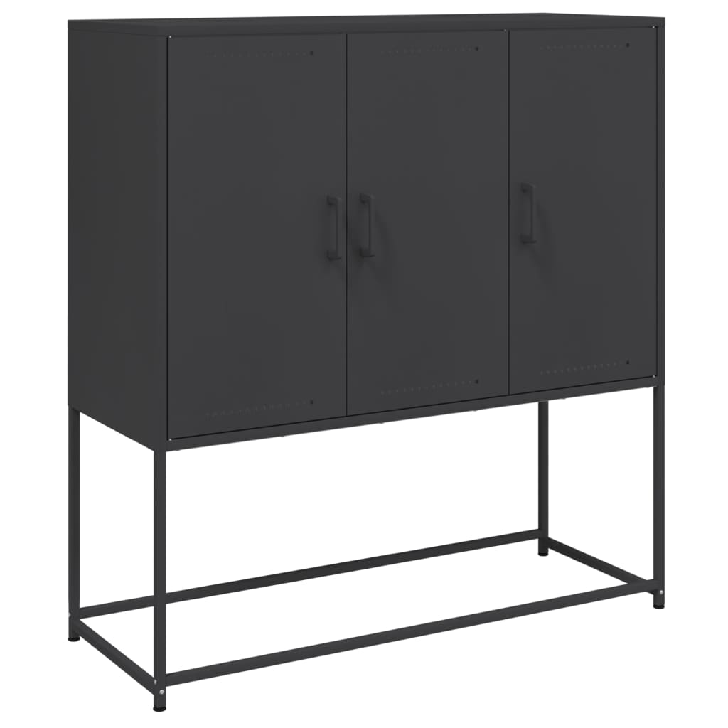 vidaXL Skříň highboard černá 100,5 x 39 x 107 cm ocel