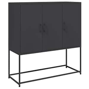 Skříň highboard černá 100,5 x 39 x 107 cm ocel - obrázek 2