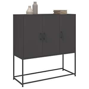 Skříň highboard černá 100,5 x 39 x 107 cm ocel - obrázek 5