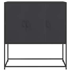 Skříň highboard černá 100,5 x 39 x 107 cm ocel - obrázek 6