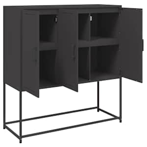 Skříň highboard černá 100,5 x 39 x 107 cm ocel - obrázek 10