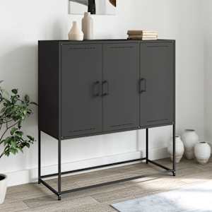 Skříň highboard černá 100,5 x 39 x 107 cm ocel - obrázek 1