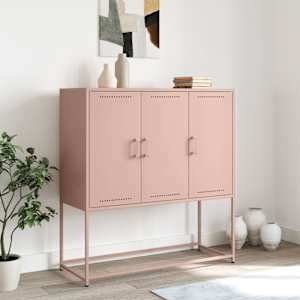 Skříň highboard růžová 100,5 x 39 x 107 cm ocel - obrázek 3