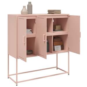 Skříň highboard růžová 100,5 x 39 x 107 cm ocel - obrázek 4