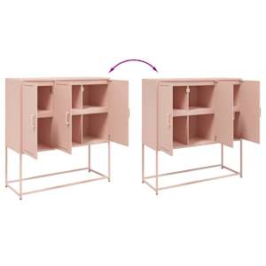 Skříň highboard růžová 100,5 x 39 x 107 cm ocel - obrázek 9