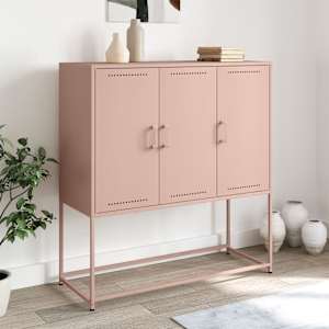 Skříň highboard růžová 100,5 x 39 x 107 cm ocel - obrázek 1
