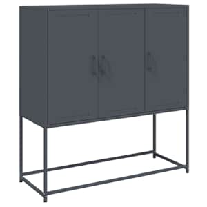 Skříň highboard antracitová 100,5 x 39 x 107 cm ocel - obrázek 2