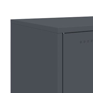 Skříň highboard antracitová 100,5 x 39 x 107 cm ocel - obrázek 12