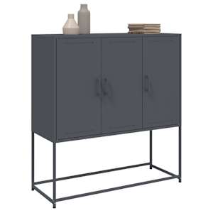 Skříň highboard antracitová 100,5 x 39 x 107 cm ocel - obrázek 5