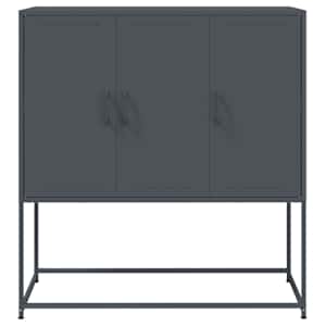 Skříň highboard antracitová 100,5 x 39 x 107 cm ocel - obrázek 6