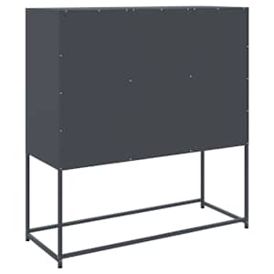 Skříň highboard antracitová 100,5 x 39 x 107 cm ocel - obrázek 8