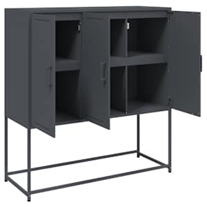 Skříň highboard antracitová 100,5 x 39 x 107 cm ocel - obrázek 10