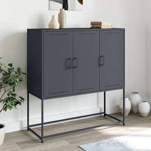 Skříň highboard antracitová 100,5 x 39 x 107 cm ocel - obrázek 1